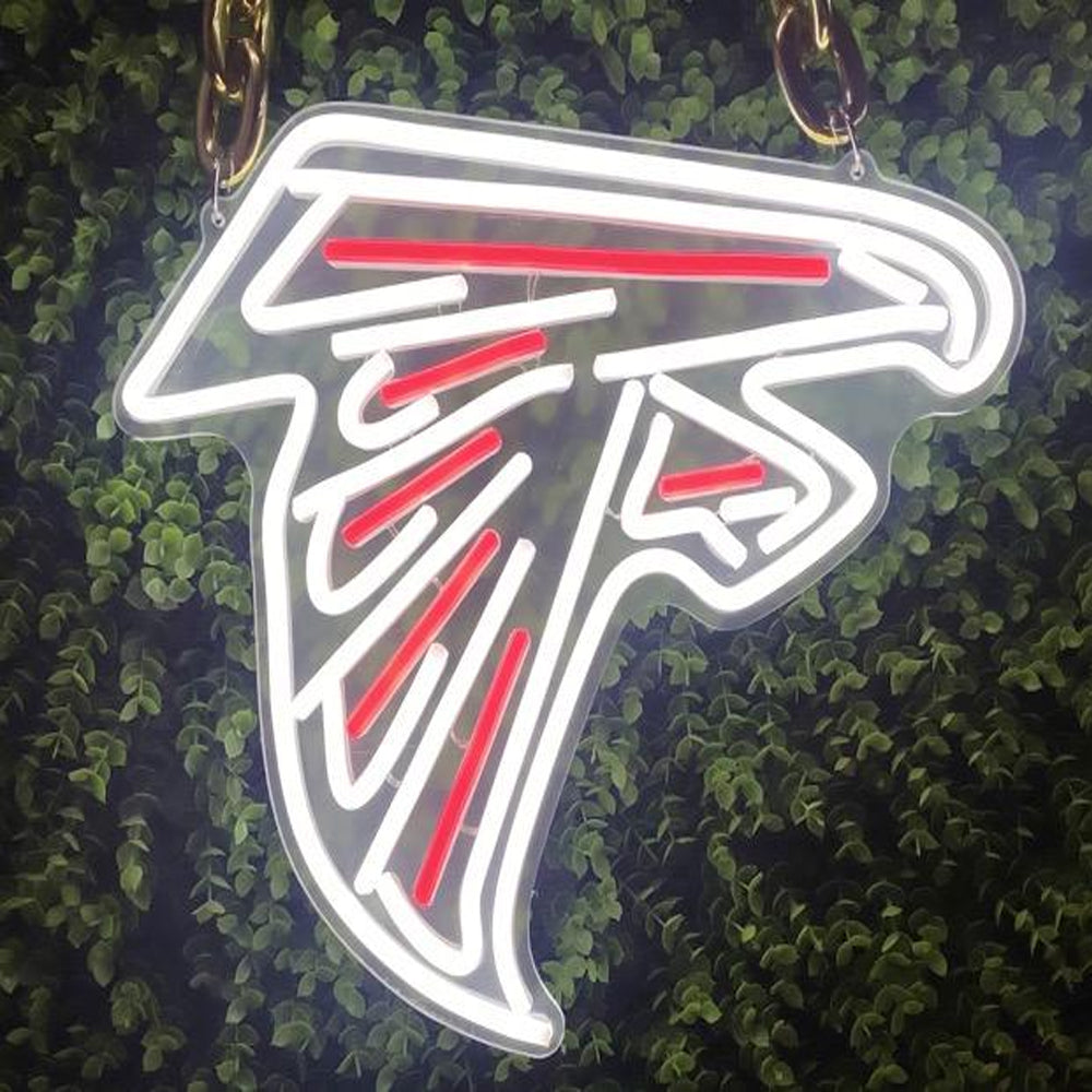 Show off your team work Atlanta Falcons led big logo sign lighting up sign for new season including necklace and shipping Chains for fans