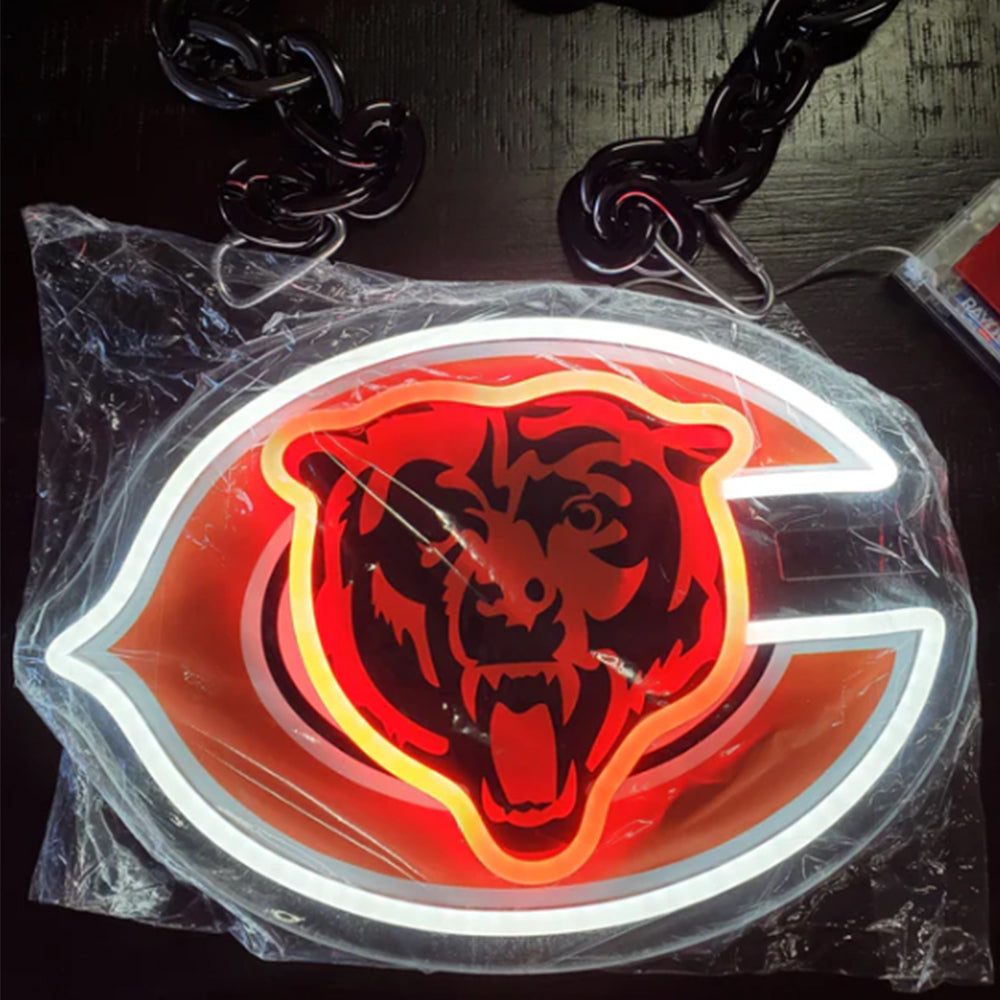 Illuminate Your Passion American football Chicago Bears lighting up sign for Super fans Chains for fans