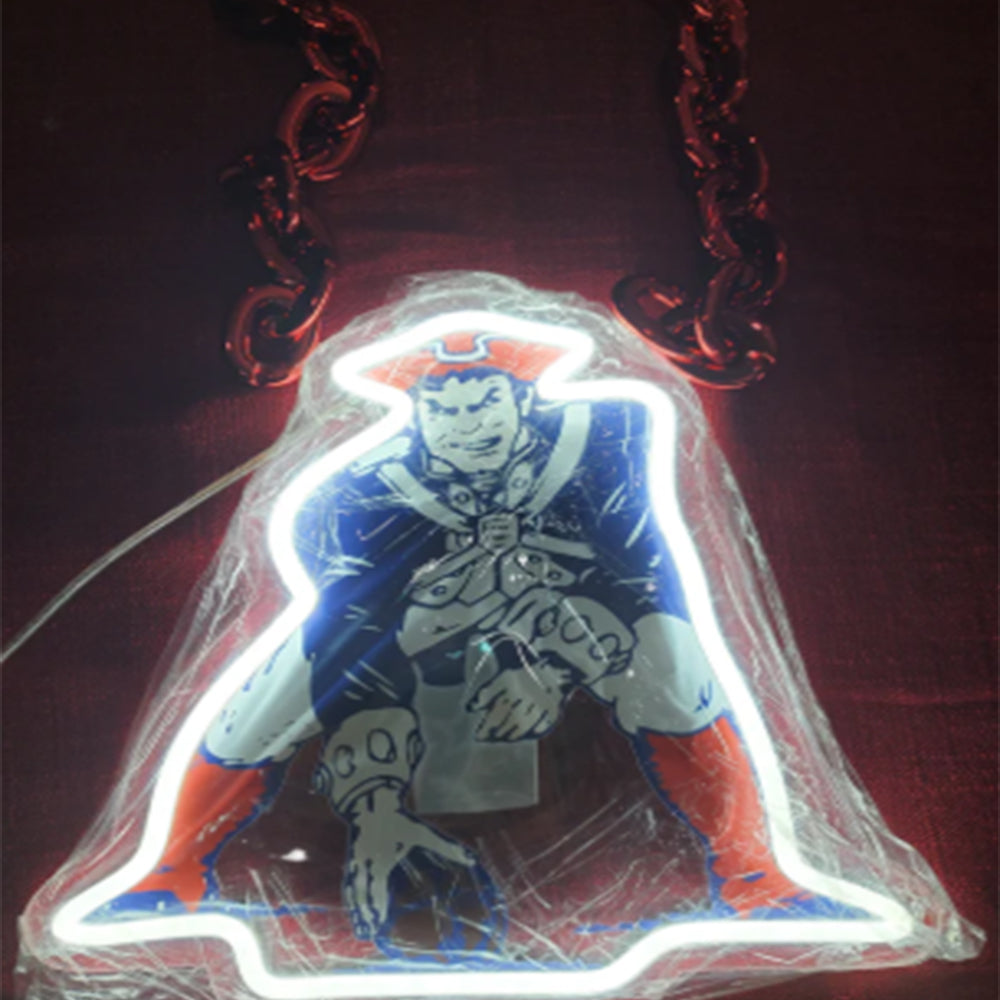 Illuminate Your Passion American football New England Patriots lighting up sign for Super fans Chains for fans