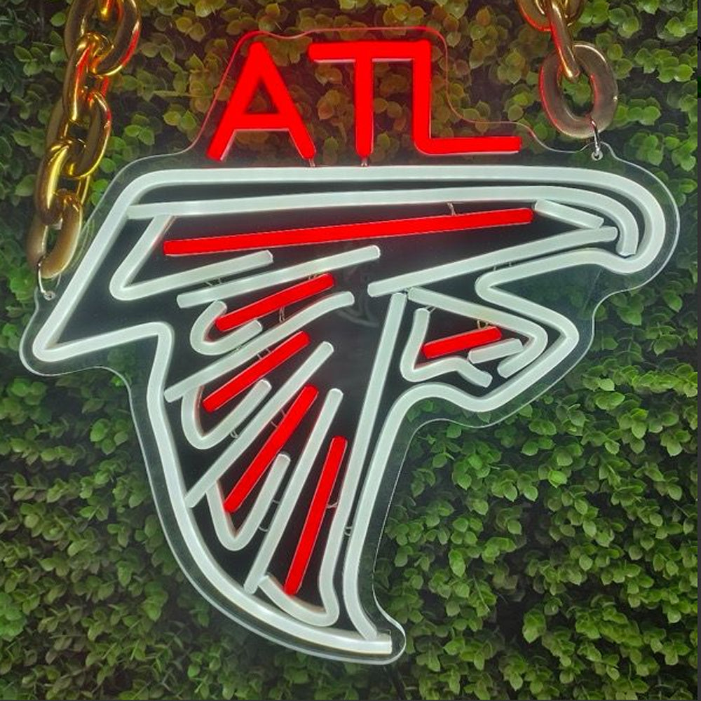 Show off your team work Atlanta Falcons led big logo sign lighting up sign for new season including necklace and shipping Chains for fans