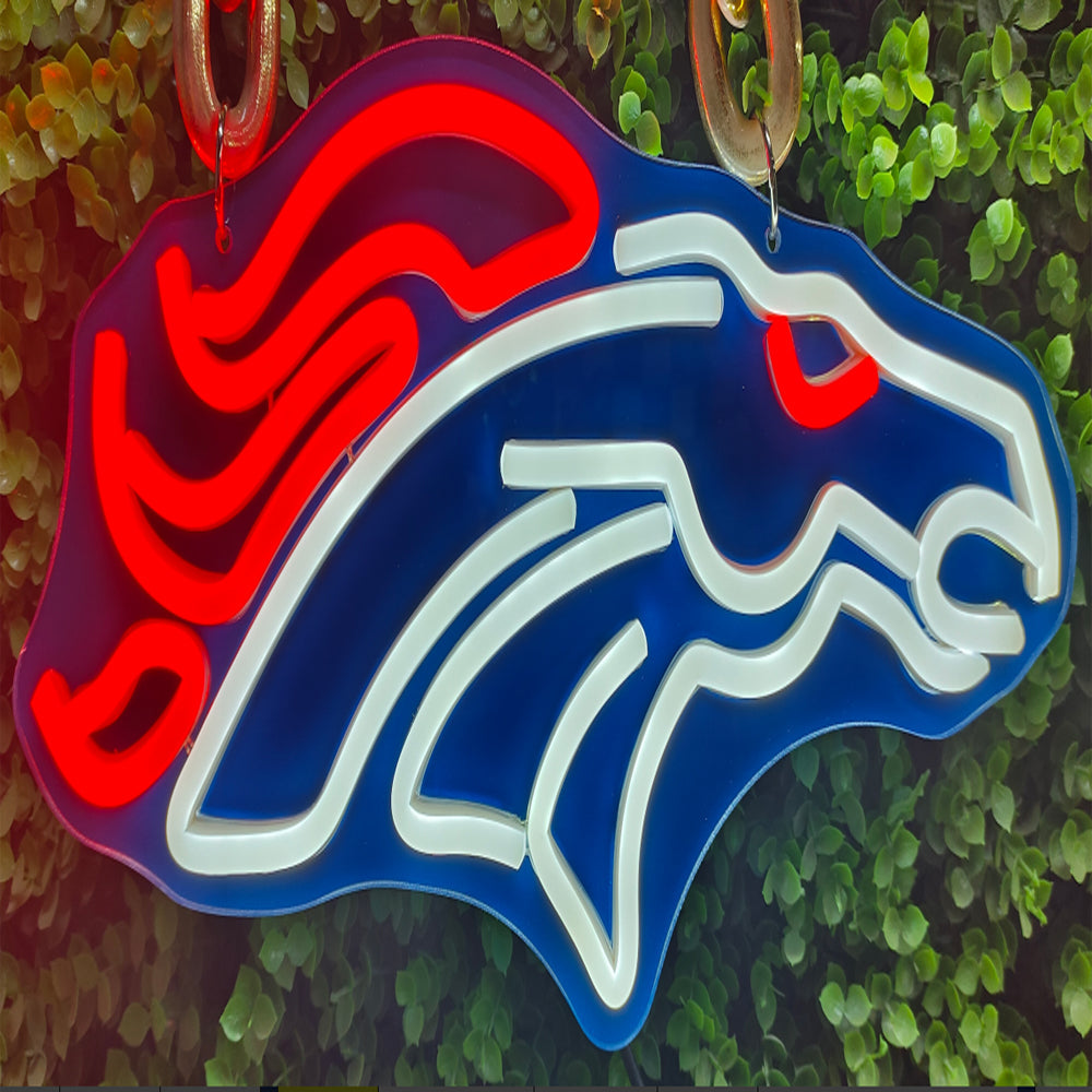 Show off your team work Denver Broncos led big logo sign lighting up sign for new season including necklace and shipping Chains for fans