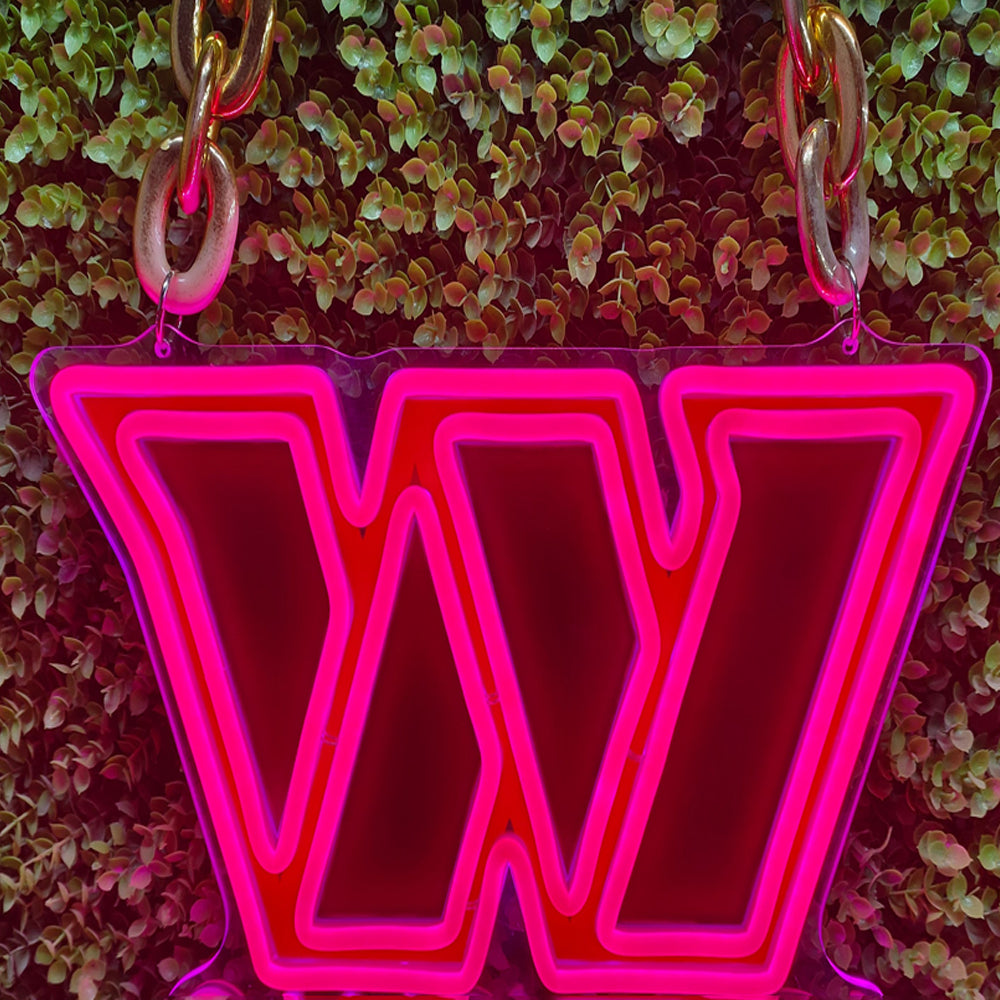Show off your team work Washington Commanders led big logo sign lighting up sign for new season including necklace and shipping Chains for fans