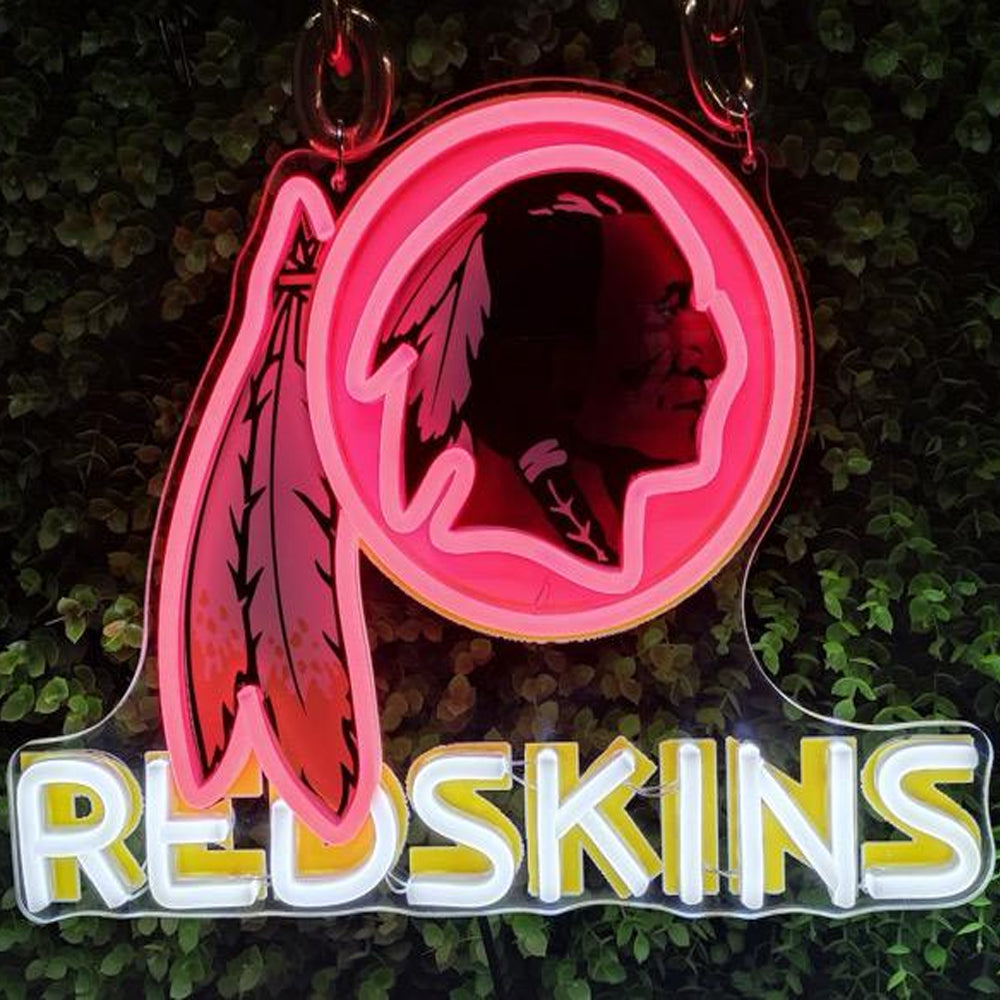 Show off your team work Washington Commanders led big logo sign lighting up sign for new season including necklace and shipping Chains for fans