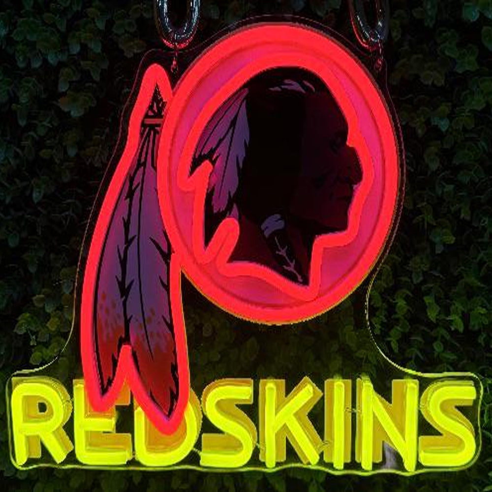 Show off your team work Washington Commanders led big logo sign lighting up sign for new season including necklace and shipping Chains for fans