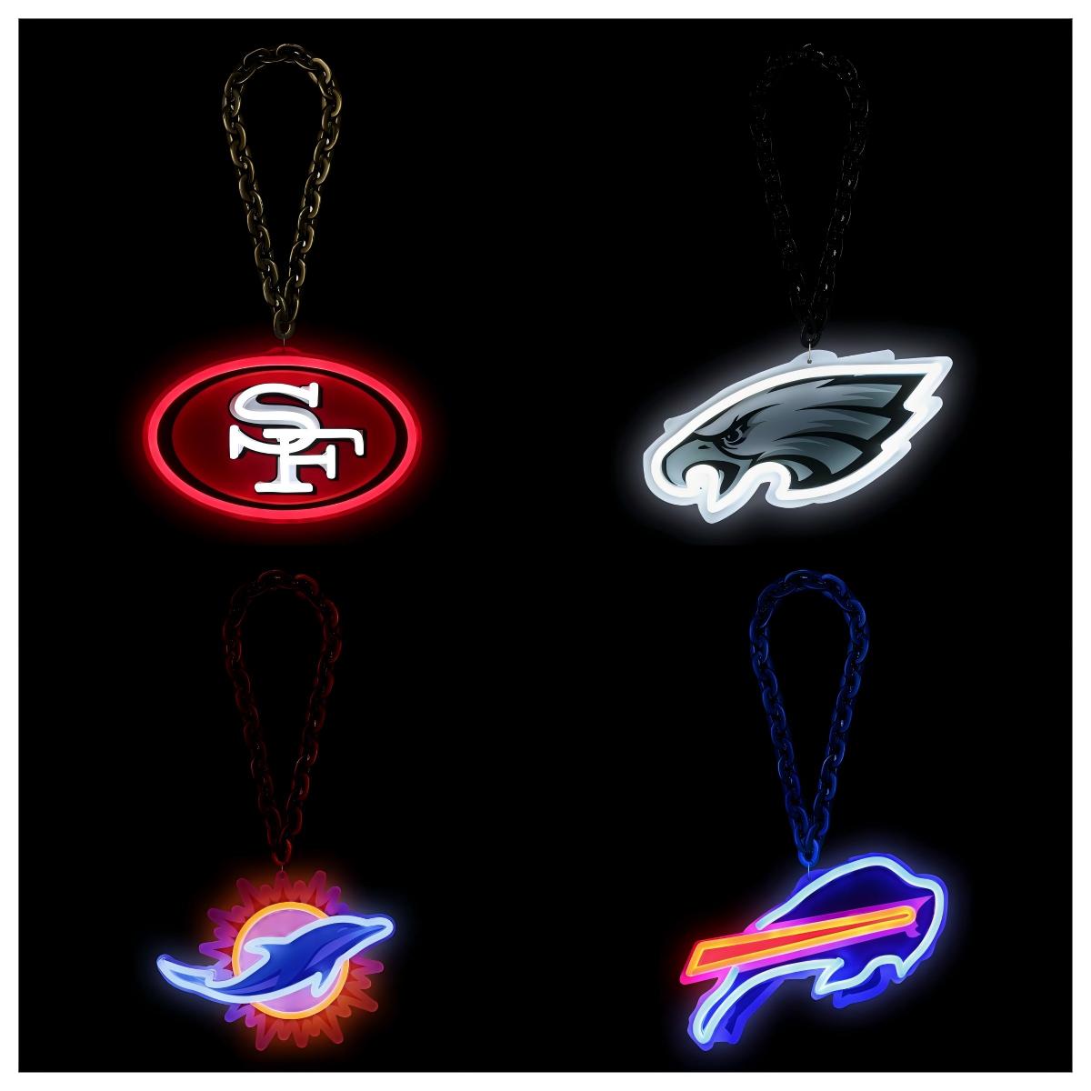 American football UV printed led neon sign team logo lighting up sign for shopping your team Chains for fans