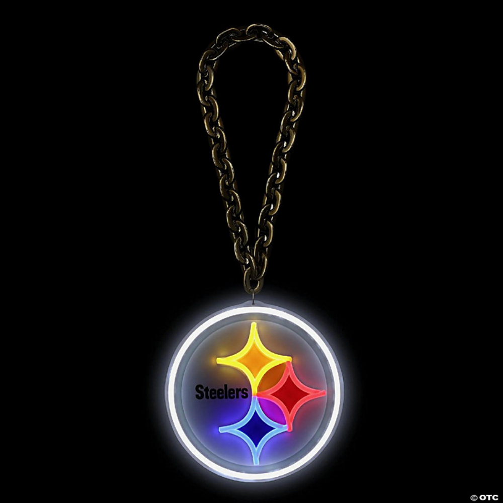 Illuminate Your Passion American football Pittsburgh Steelers Neon Light Up Big Logo Chain Chains for fans