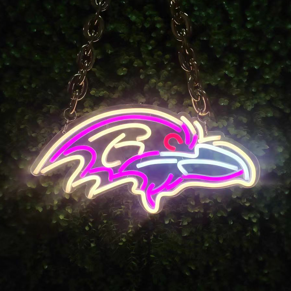 Light Up Your Loyalty with a Custom American Football Team Logo Neon Sign Chains for fans