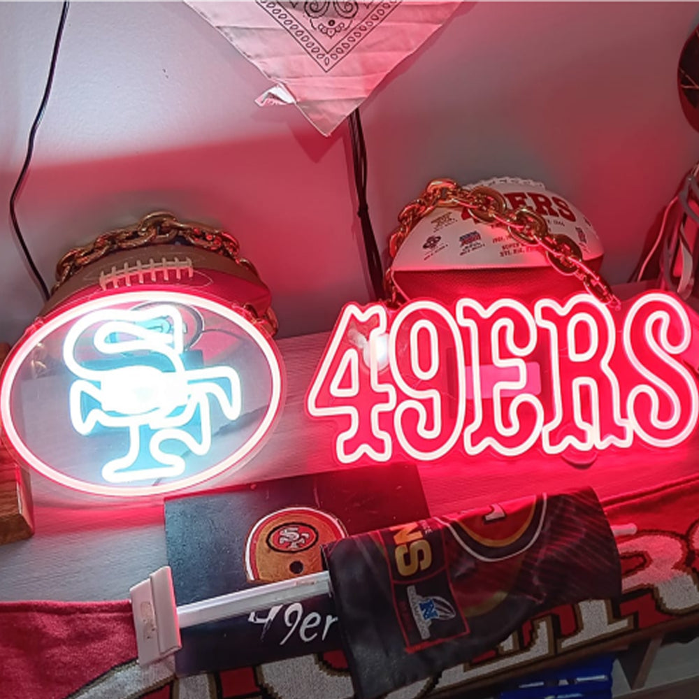 Save 20% NFL team 49ers led neon sign big logo chains bundles for super fans Chains for fans