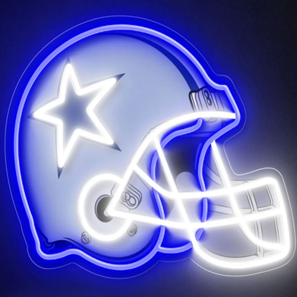 American Football Helmet Led Neon Sign With Necklace Chain Chains for fans
