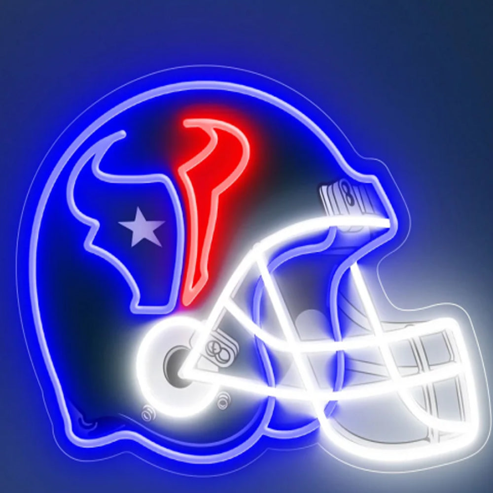 American Football Helmet Led Neon Sign With Necklace Chain Chains for fans