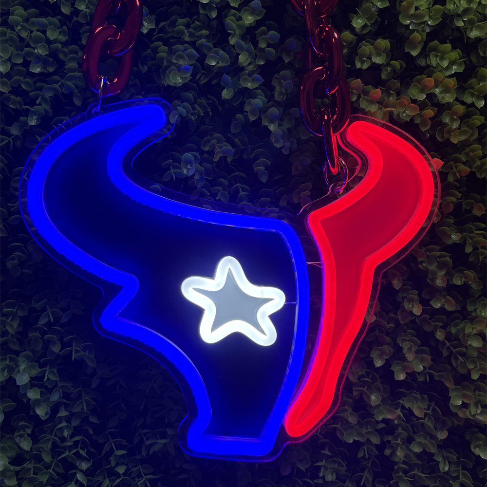 Light Up Your Loyalty with a Custom American Football Team Logo Neon Sign Chains for fans