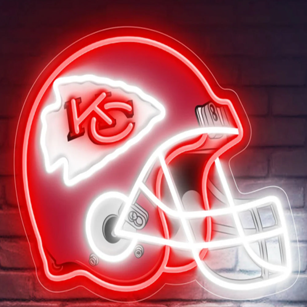 American Football Helmet Led Neon Sign With Necklace Chain Chains for fans