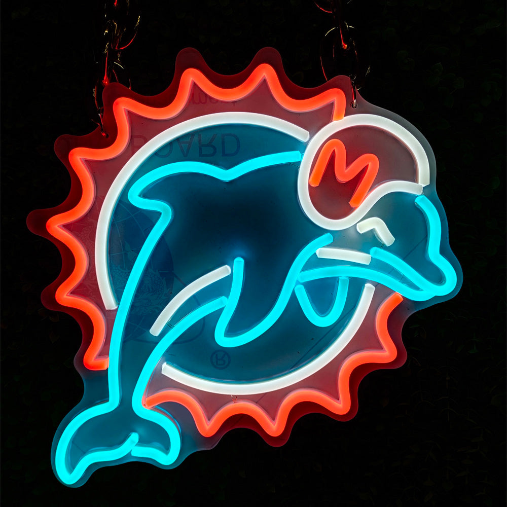 Light Up Your Loyalty with a Custom American Football Team Logo Neon Sign Chains for fans