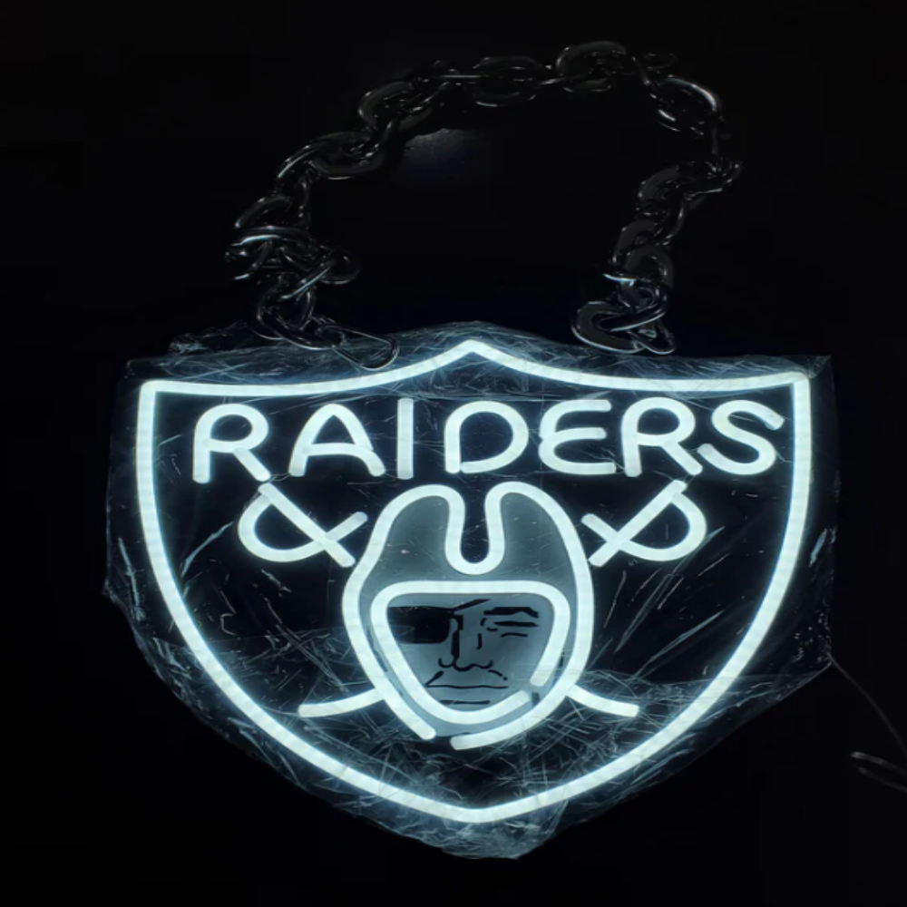 Illuminate Your Passion American football Las Vegas Radiers Neon lighting up big logo chain for your team Chains for fans
