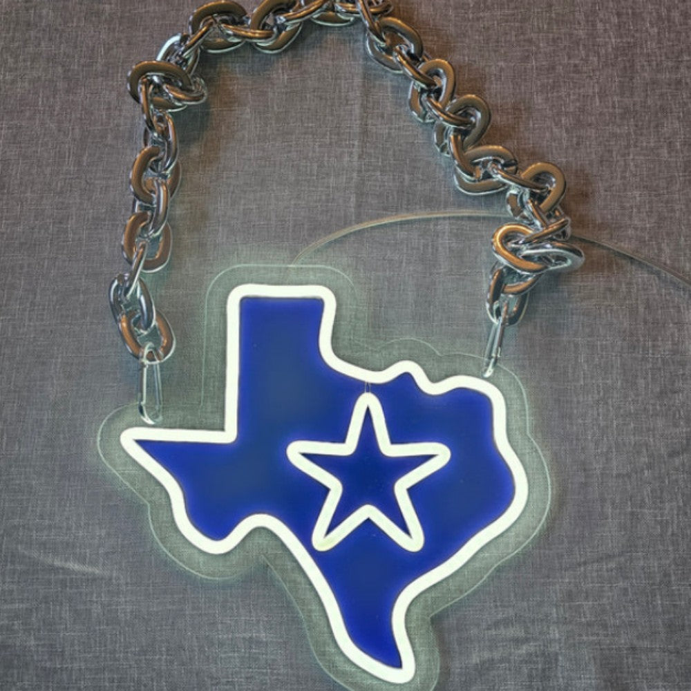 Illuminate Your Passion American football Dallas Cowboy Neon lighting up big logo chain for your team Chains for fans