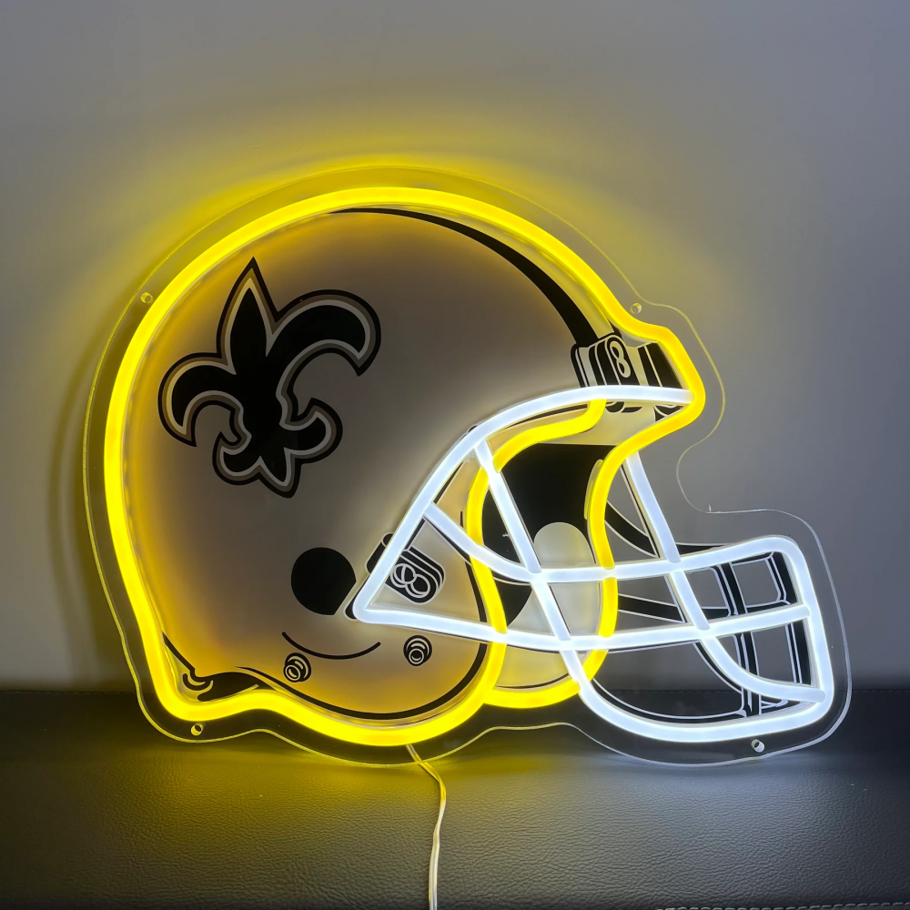 American Football Helmet Led Neon Sign With Necklace Chain Chains for fans