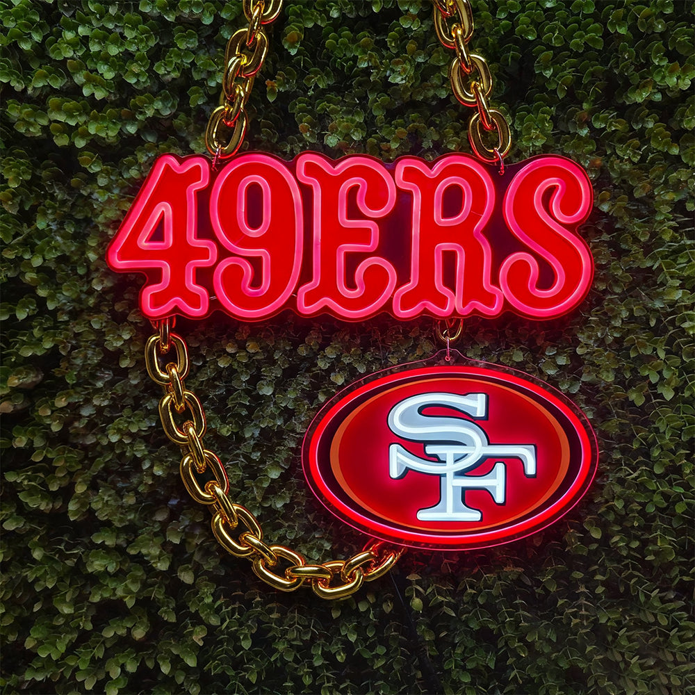 Save 20% NFL team 49ers led neon sign big logo chains bundles for super fans Chains for fans