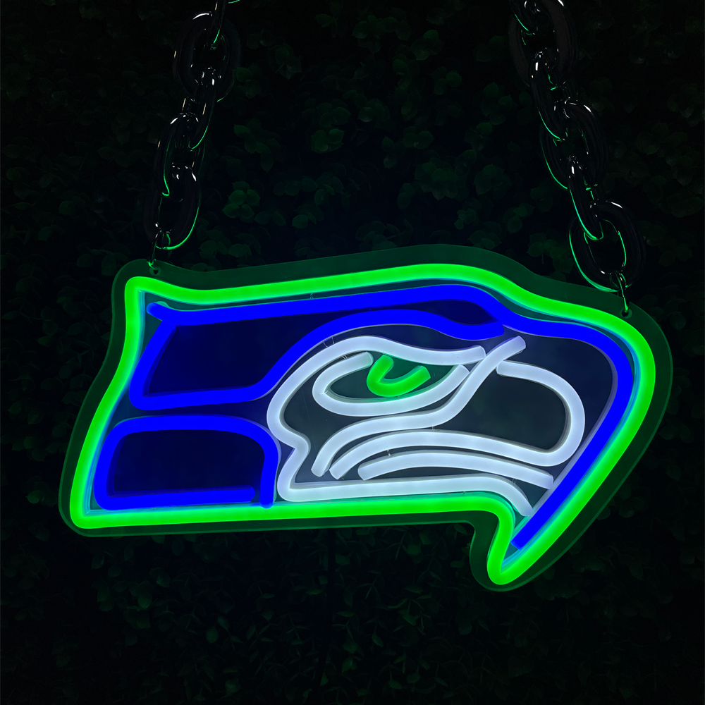 Illuminate Your Passion with an American Football Team Logo Neon Sign Chains for fans