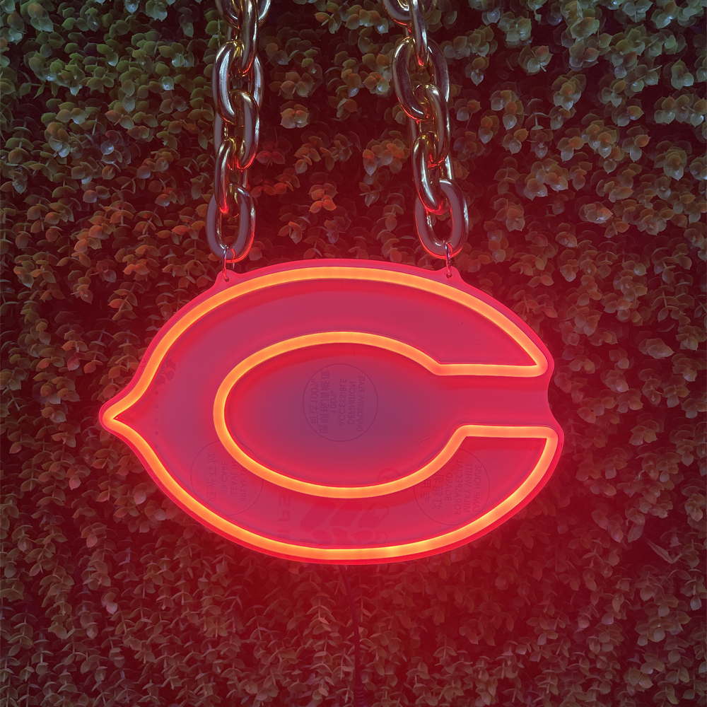 Illuminate Your Passion with an American Football Team Logo Neon Sign Chains for fans