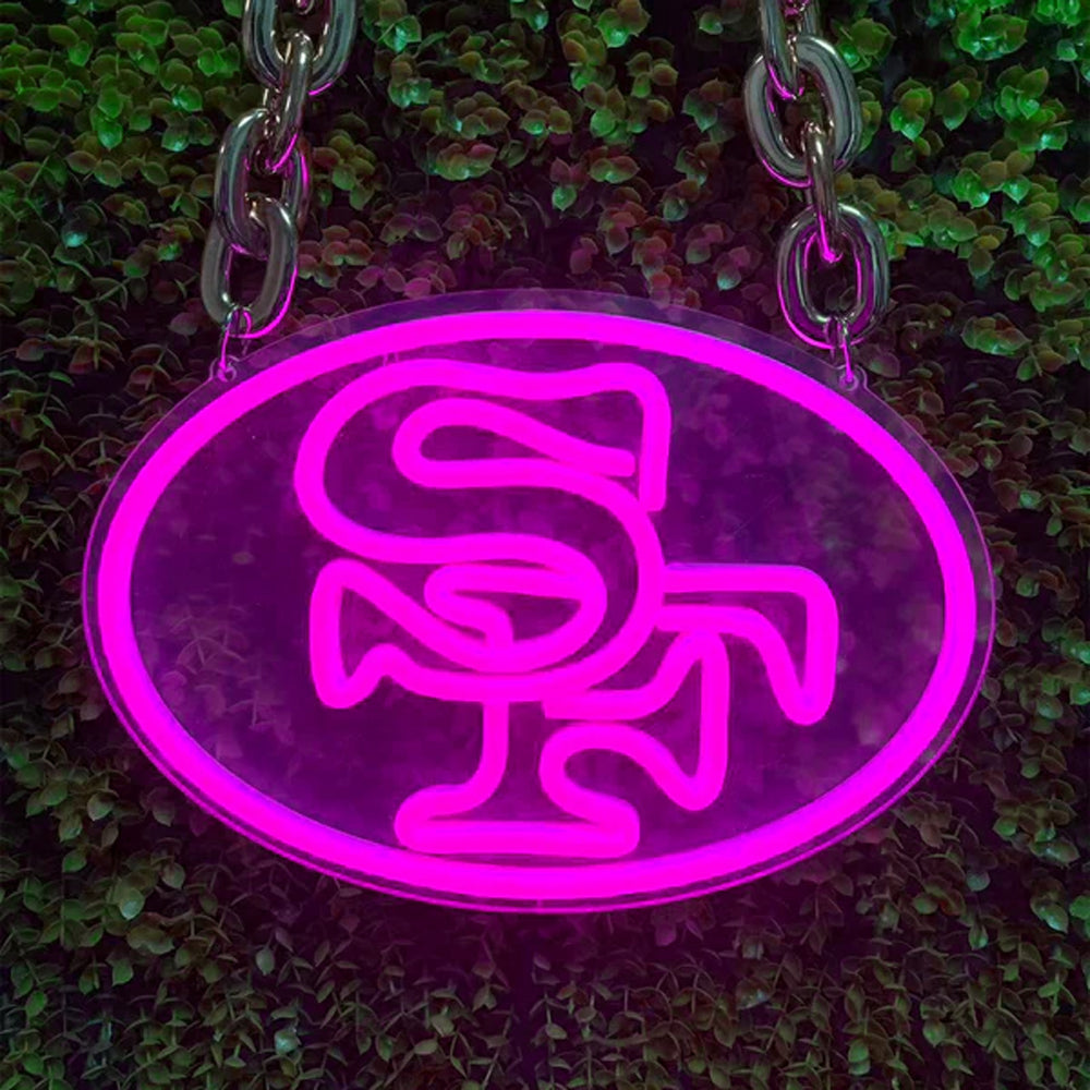 Illuminate Your Passion American football 49ers Neon lighting up big logo chain for your team Chains for fans