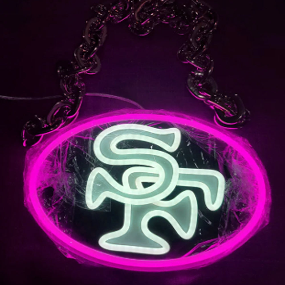 Illuminate Your Passion American football 49ers Neon lighting up big logo chain for your team Chains for fans