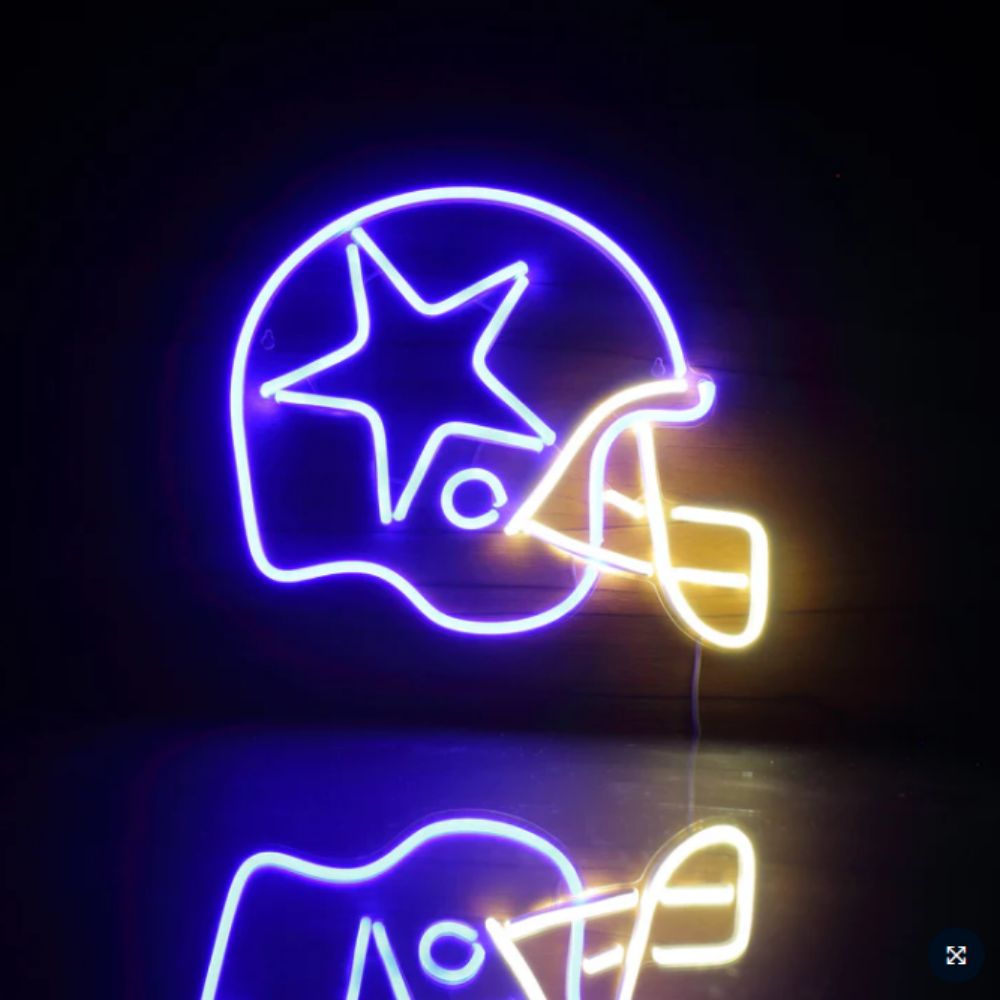 Illuminate Your Passion American football helmet neon sign Super fans symbol Led logo light chain necklace Chains for fans