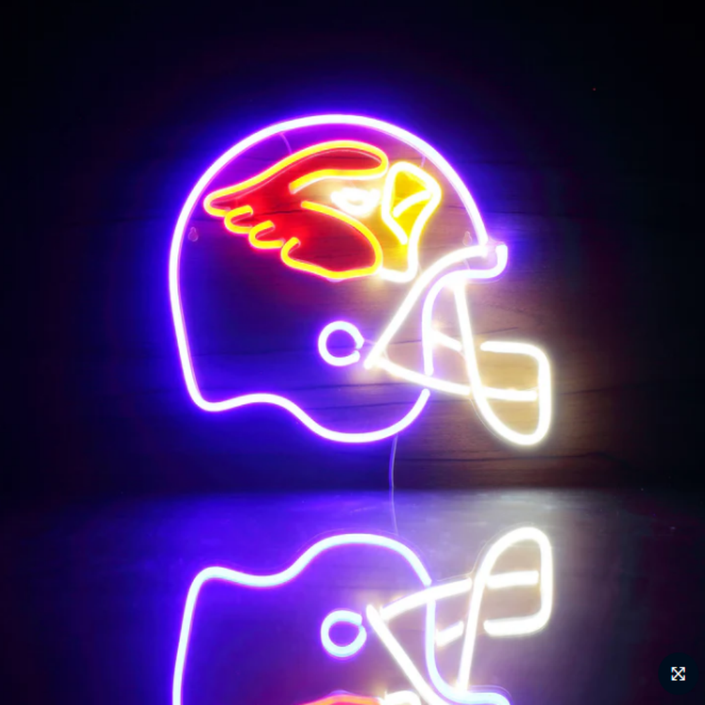 Illuminate Your Passion American football helmet neon sign Super fans symbol Led logo light chain necklace Chains for fans
