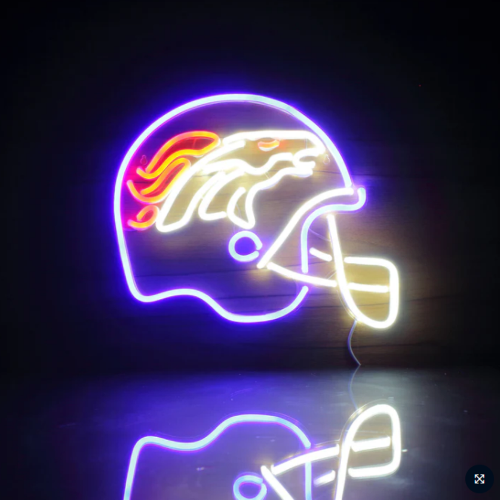 Illuminate Your Passion American football helmet neon sign Super fans symbol Led logo light chain necklace Chains for fans