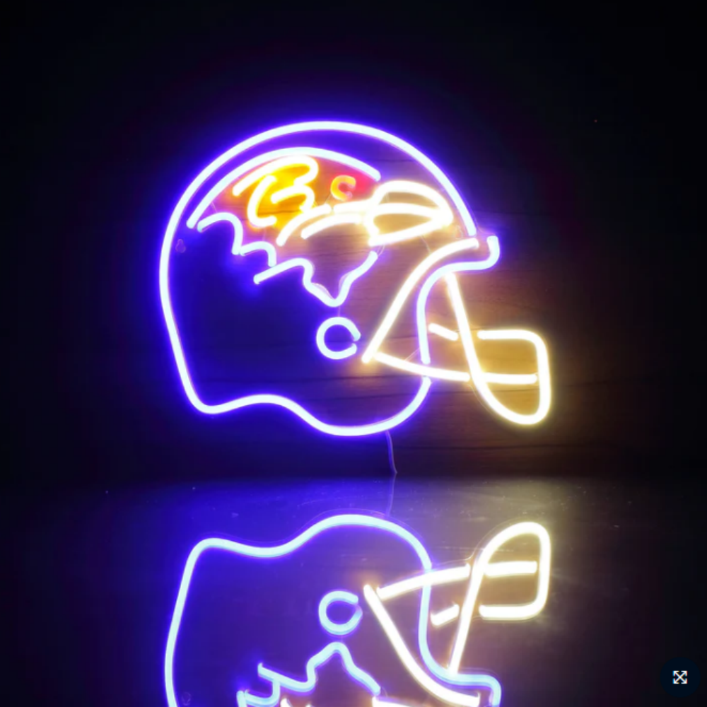 Illuminate Your Passion American football helmet neon sign Super fans symbol Led logo light chain necklace Chains for fans