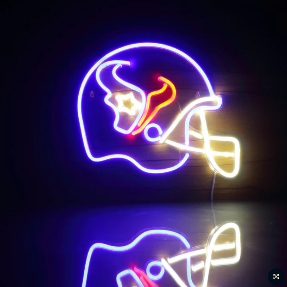 Illuminate Your Passion American football helmet neon sign Super fans symbol Led logo light chain necklace Chains for fans
