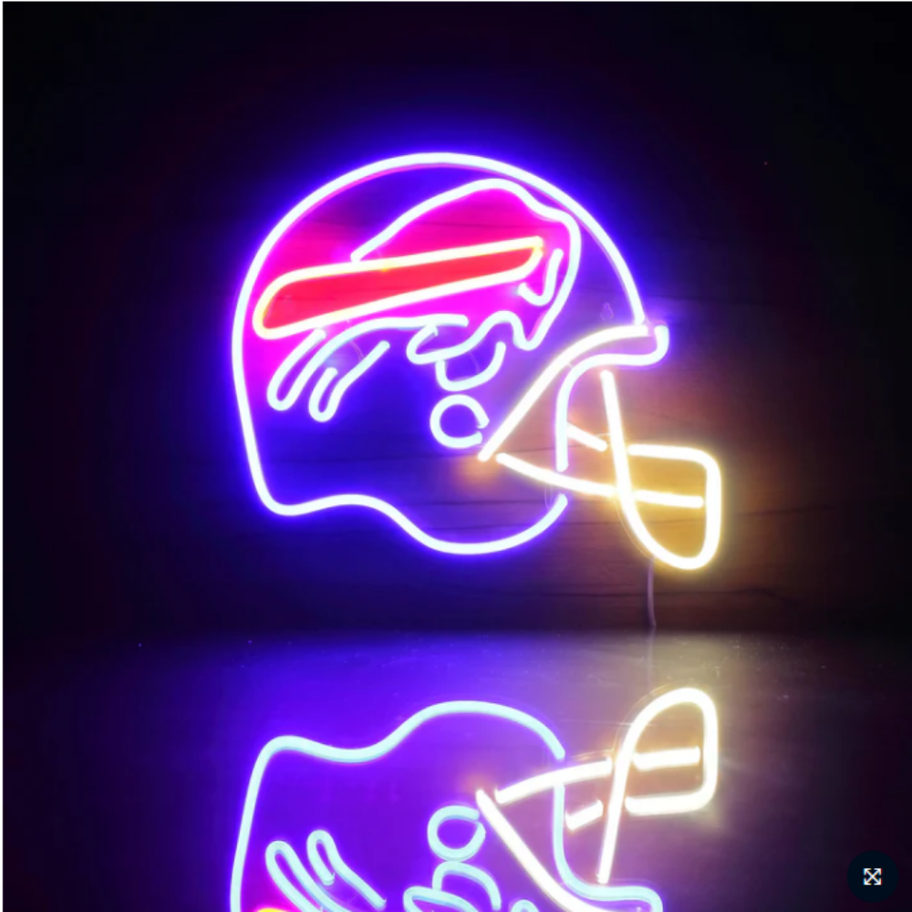 Illuminate Your Passion American football helmet neon sign Super fans symbol Led logo light chain necklace Chains for fans