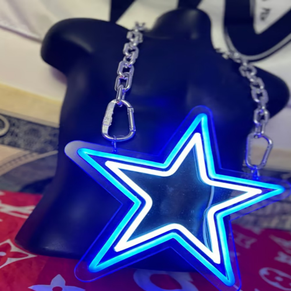 Illuminate Your Passion American football Dallas Cowboy Neon lighting up big logo chain for your team Chains for fans