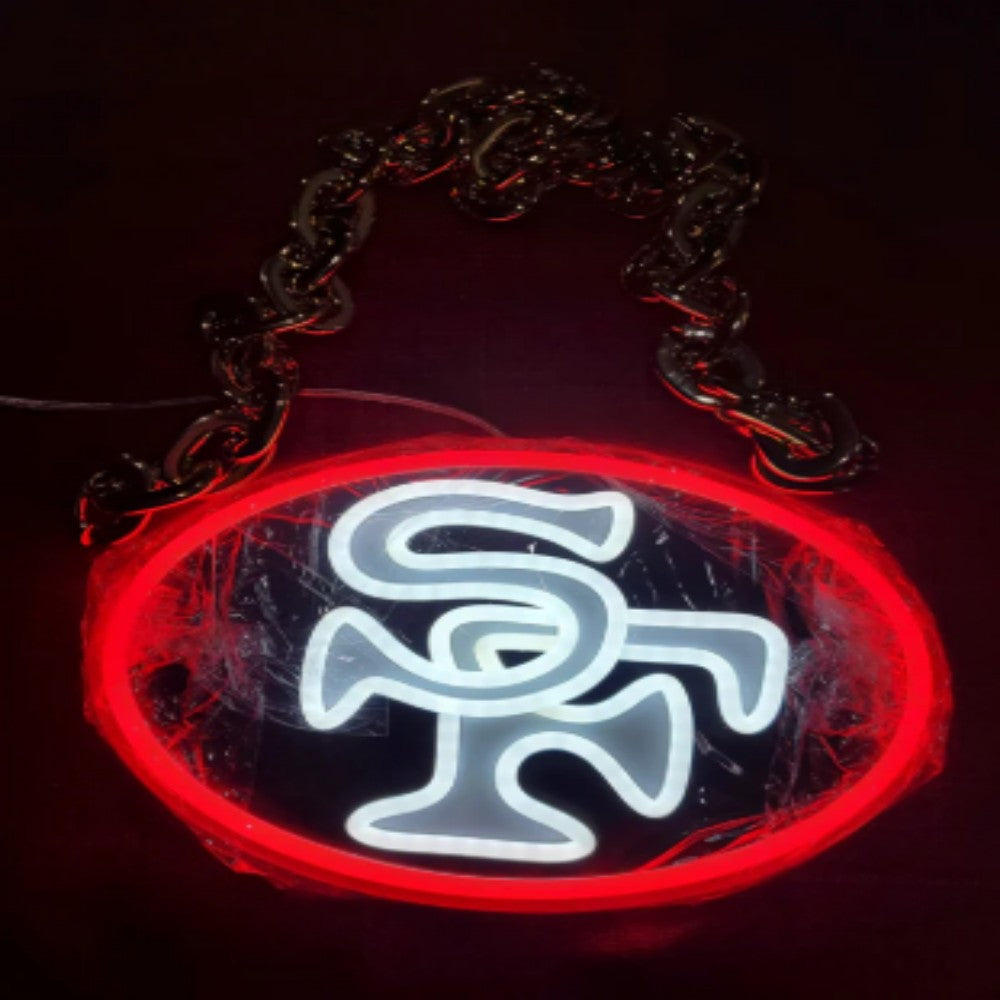 Illuminate Your Passion American football 49ers Neon lighting up big logo chain for your team Chains for fans