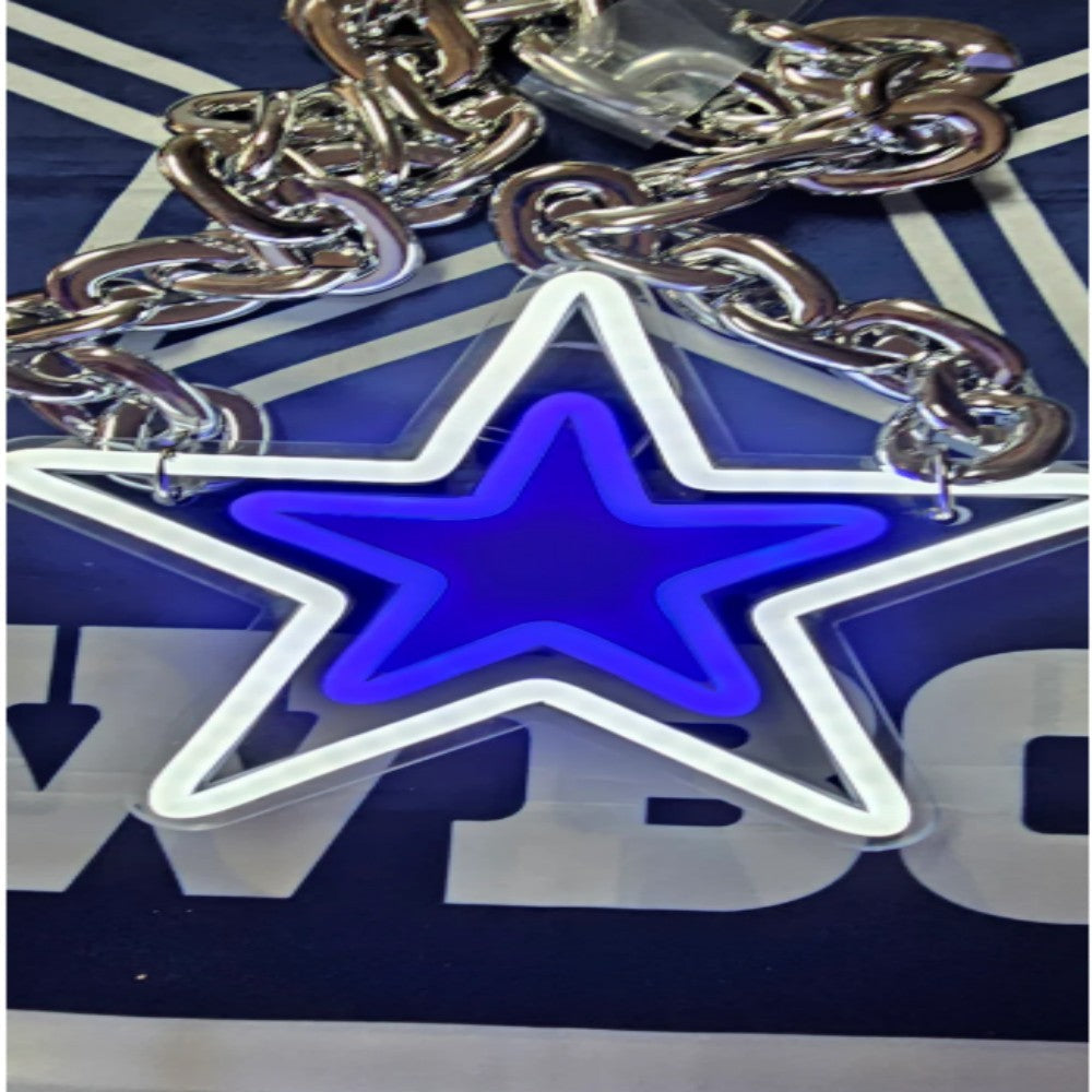 Illuminate Your Passion American football Dallas Cowboy Neon lighting up big logo chain for your team Chains for fans