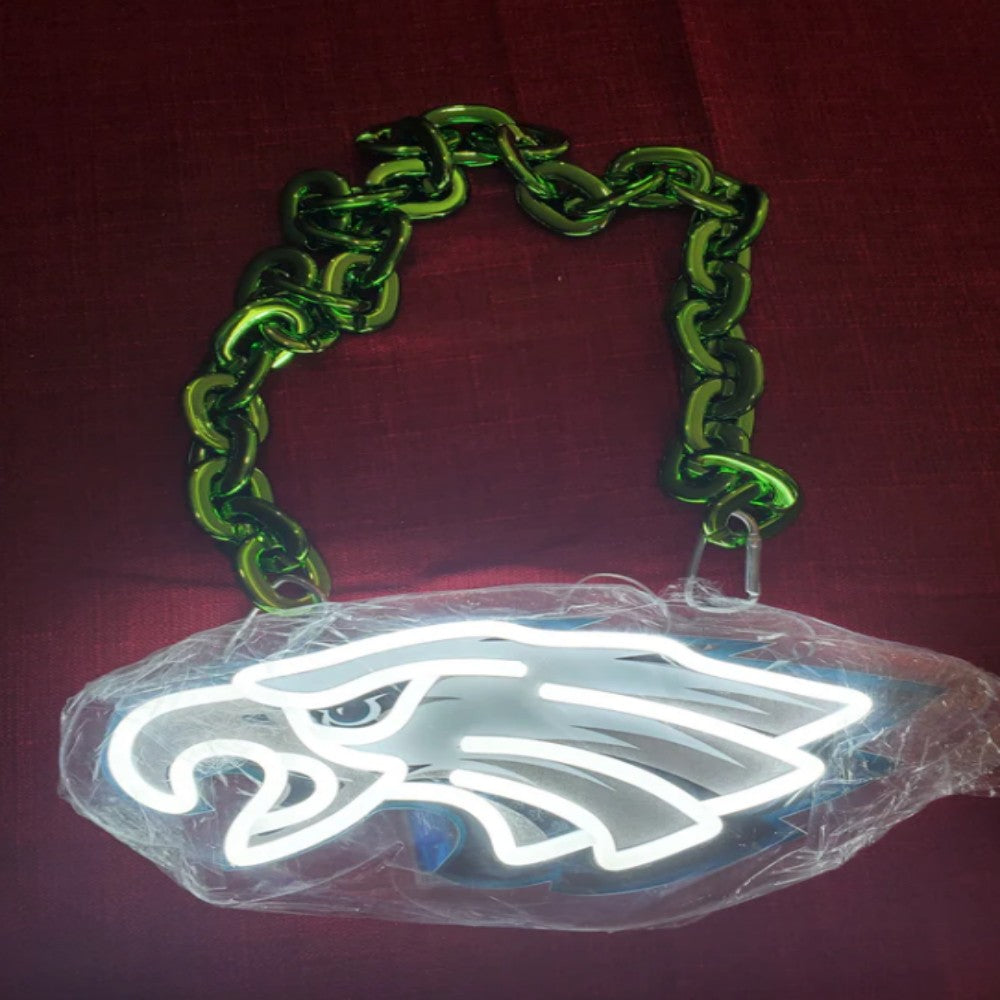 Illuminate Your Passion American football Philadelphia eagles Neon lighting up big logo chain for your team Chains for fans