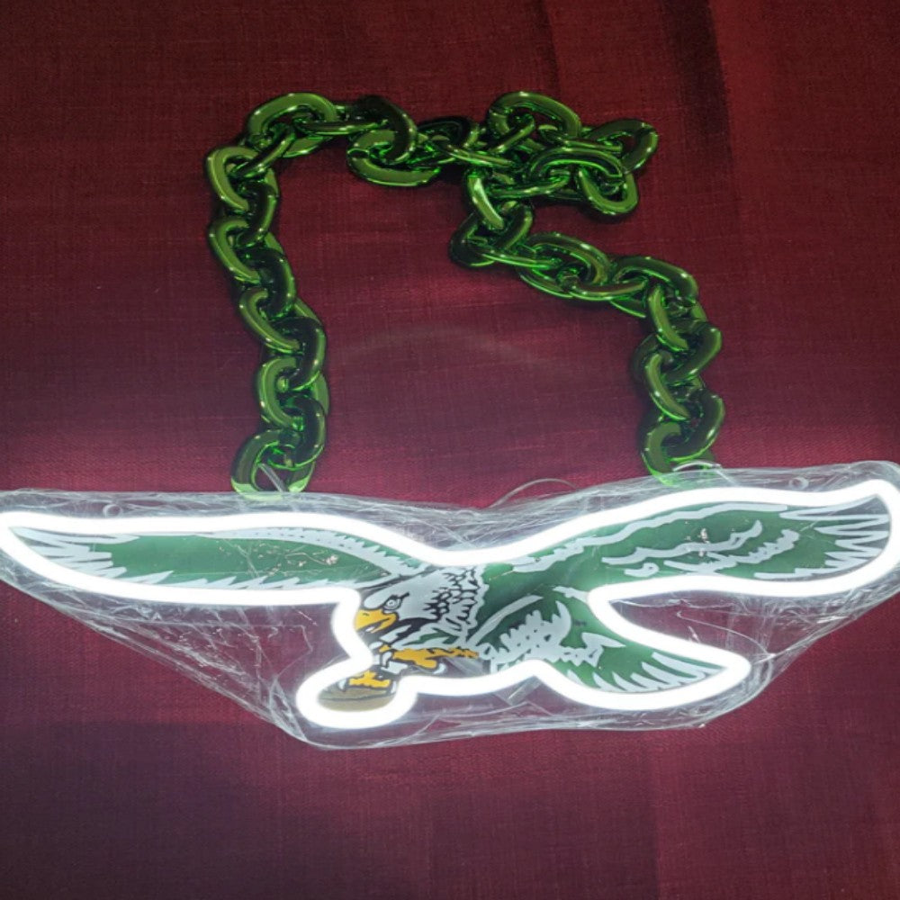 Illuminate Your Passion American football Philadelphia eagles Neon lighting up big logo chain for your team Chains for fans