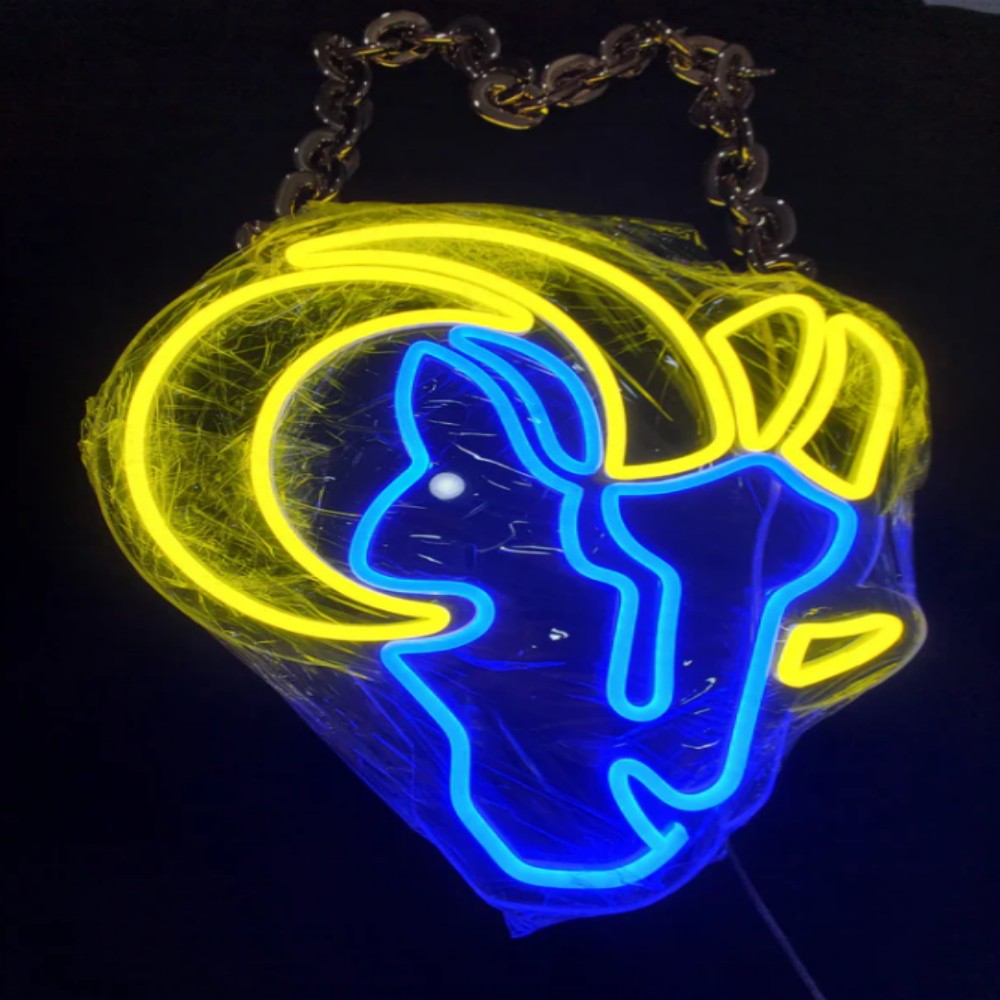 Illuminate Your Passion American football Los Angeles Rams Neon lighting up big logo chain for your team Chains for fans