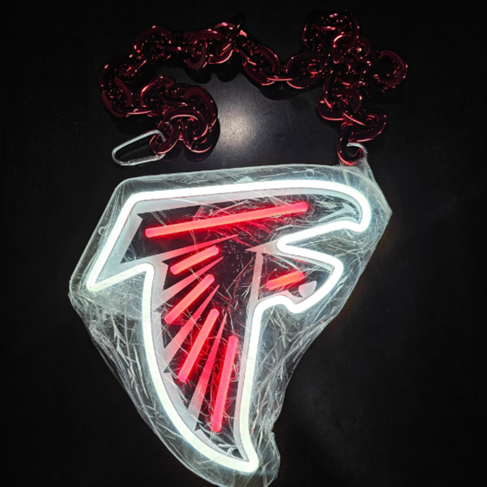 Show off your team work Atlanta Falcons led big logo sign lighting up sign for new season including necklace and shipping Chains for fans