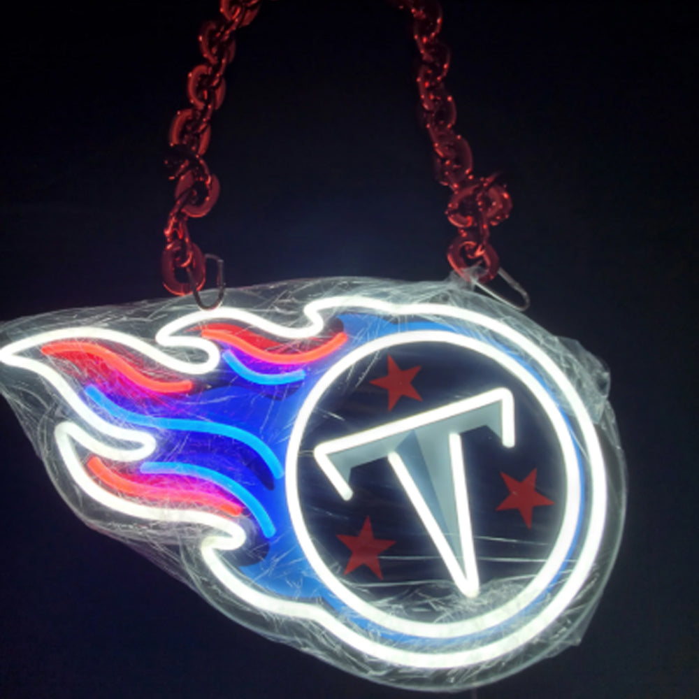 Show off your team work Tennessee Titans led big logo sign lighting up sign for new season including necklace and shipping Chains for fans