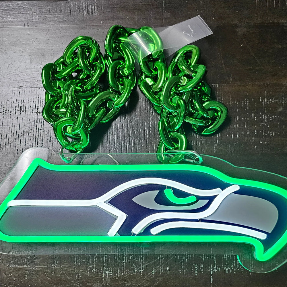 New type American football super fans big logo light up sign for your team spirit Chains for fans