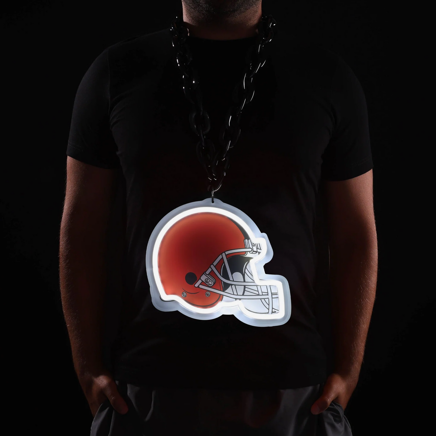 American football UV printed led neon sign team logo lighting up sign for shopping your team Chains for fans