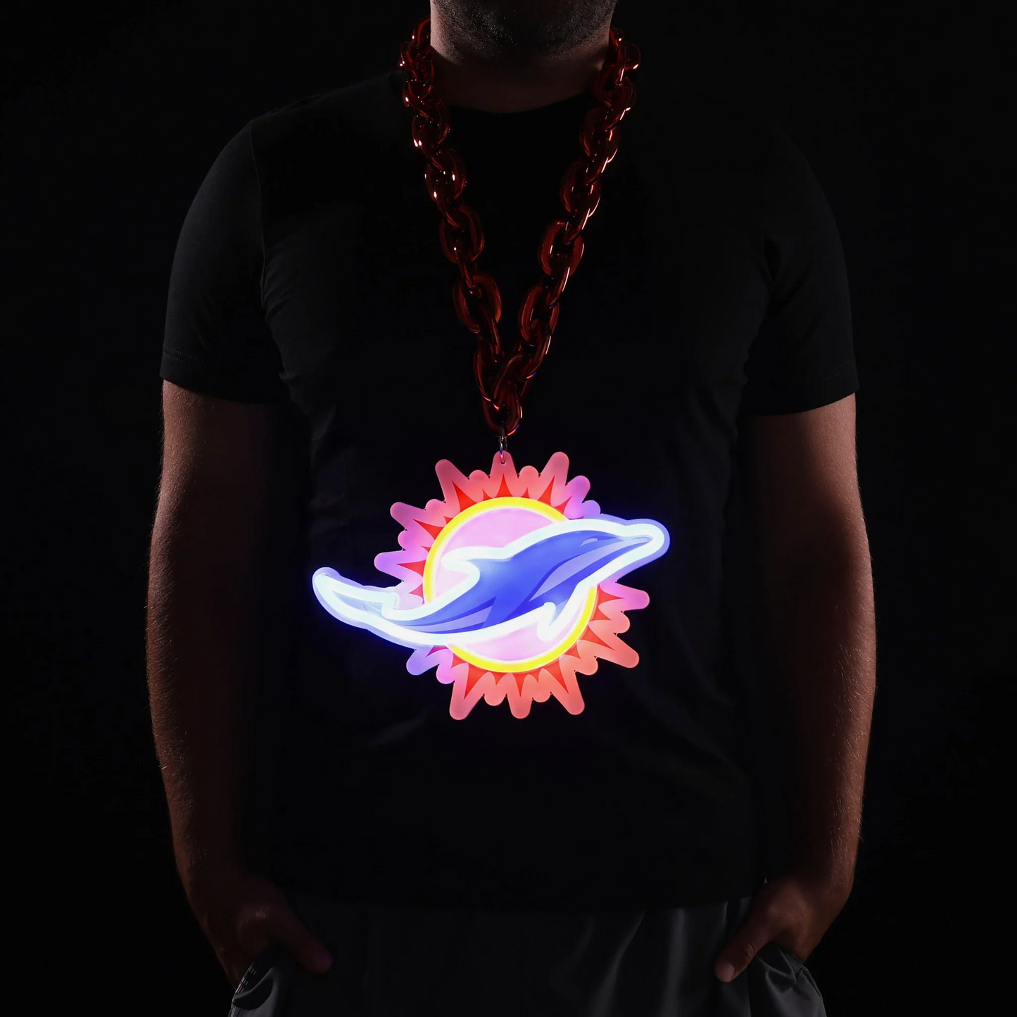 American football UV printed led neon sign team logo lighting up sign for shopping your team Chains for fans
