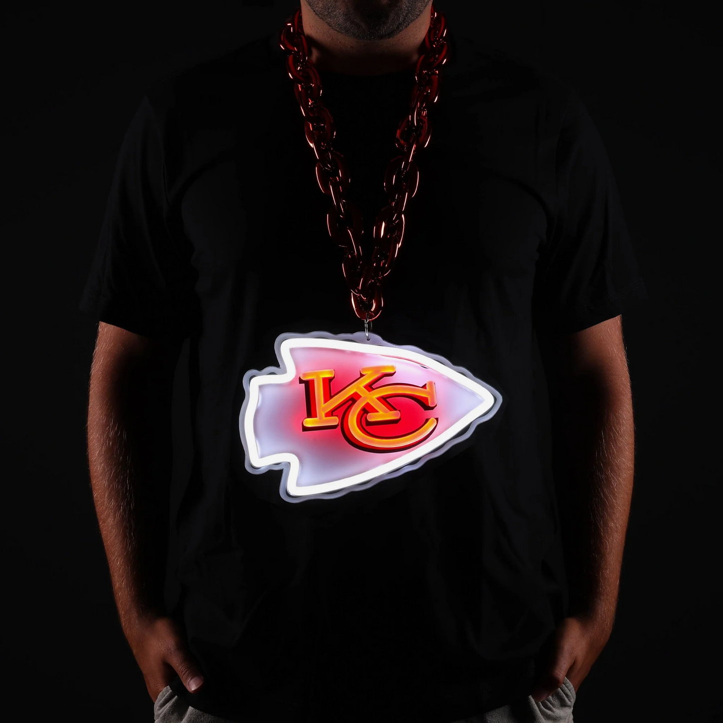 American football UV printed led neon sign team logo lighting up sign for shopping your team Chains for fans