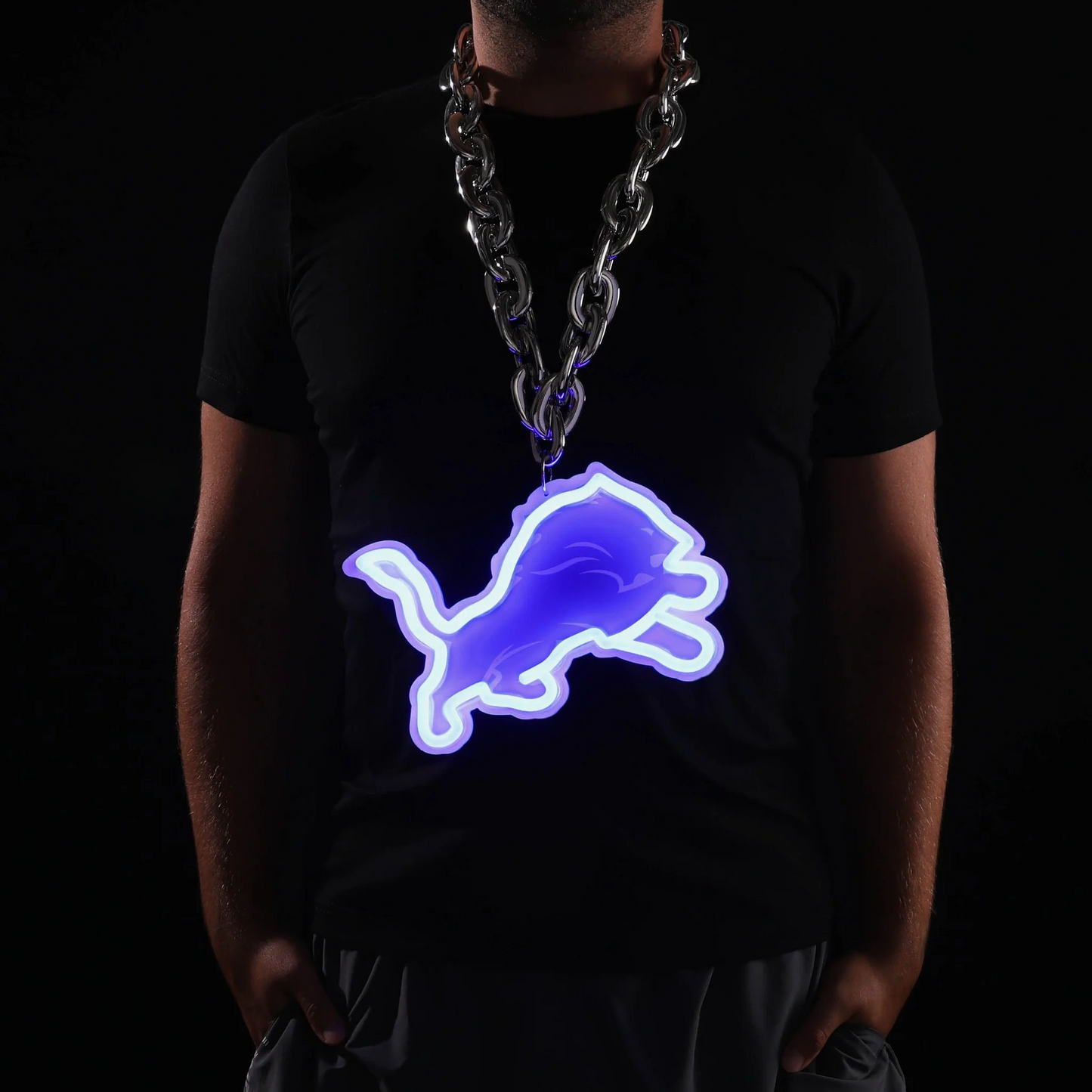American football UV printed led neon sign team logo lighting up sign for shopping your team Chains for fans
