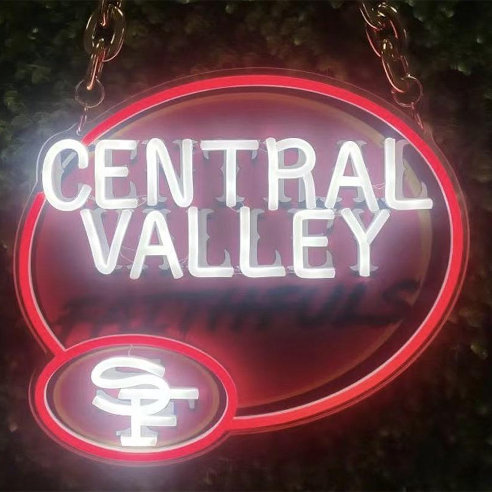 Chains for fans San Francisco 49ers neon big logo lighting up sign necklace for your spirit Chains for fans