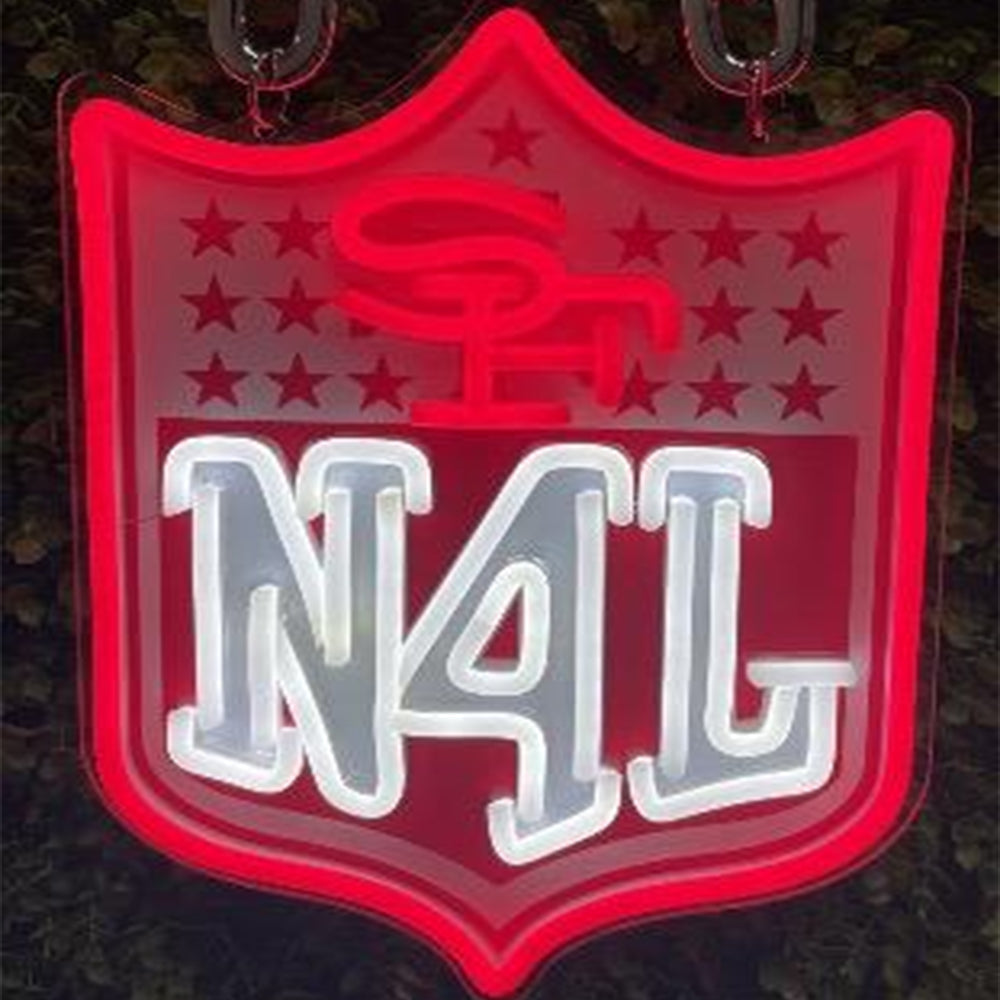 Chains for fans San Francisco 49ers neon big logo lighting up sign necklace for your spirit Chains for fans