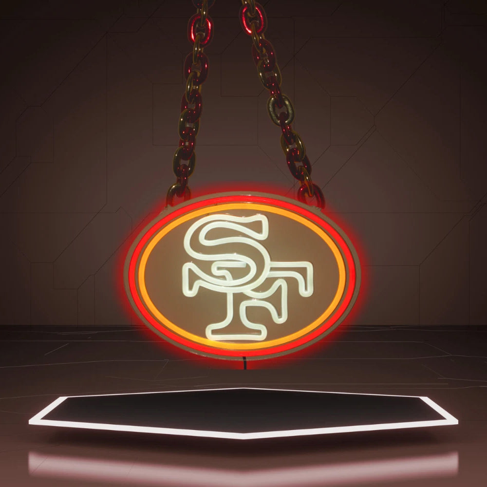 Chains for fans San Francisco 49ers neon big logo lighting up sign necklace for your spirit Chains for fans