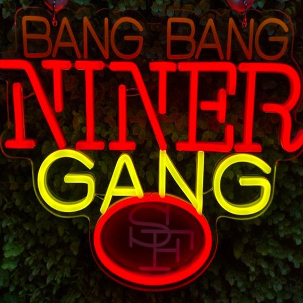 Chains for fans San Francisco 49ers neon big logo lighting up sign necklace for your spirit Chains for fans