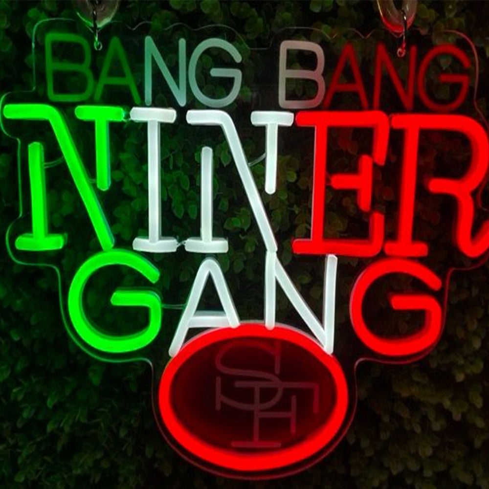 Chains for fans San Francisco 49ers neon big logo lighting up sign necklace for your spirit Chains for fans