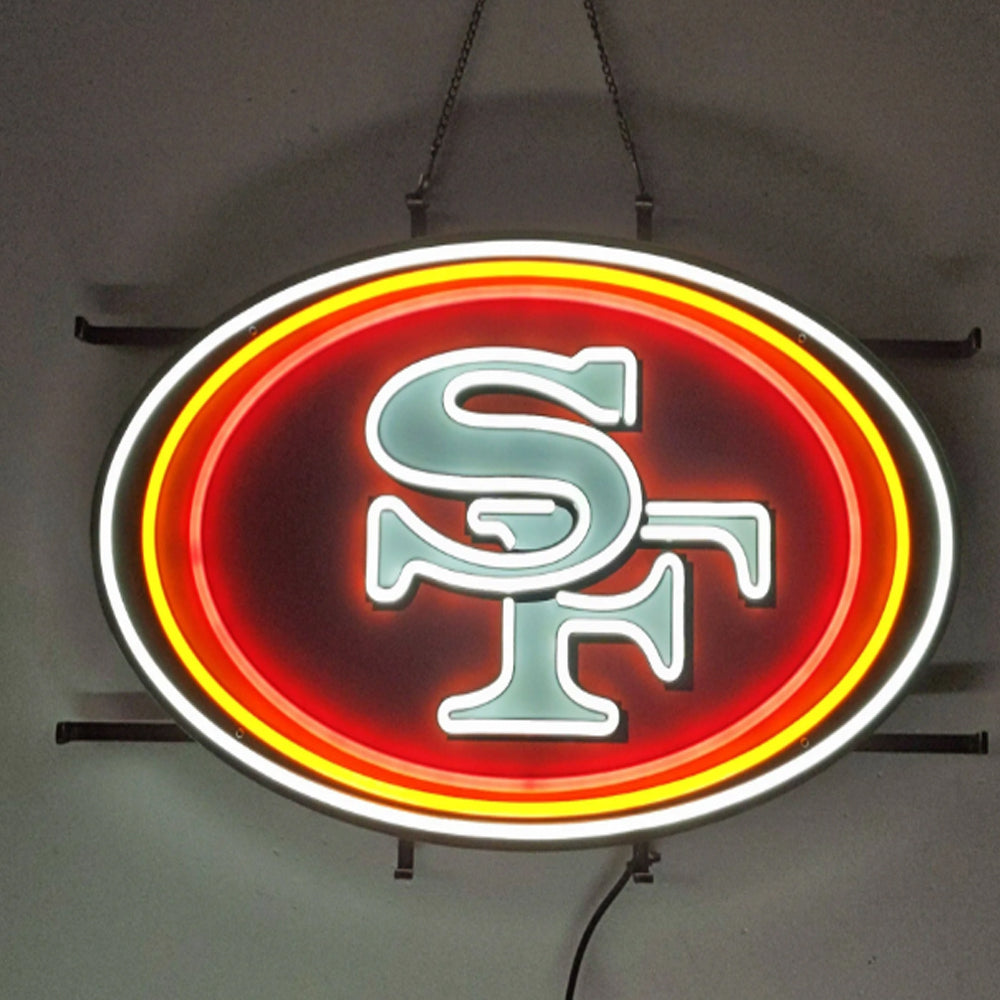 Chains for fans San Francisco 49ers UV printed neon big logo lighting up sign necklace for your spirit Chains for fans
